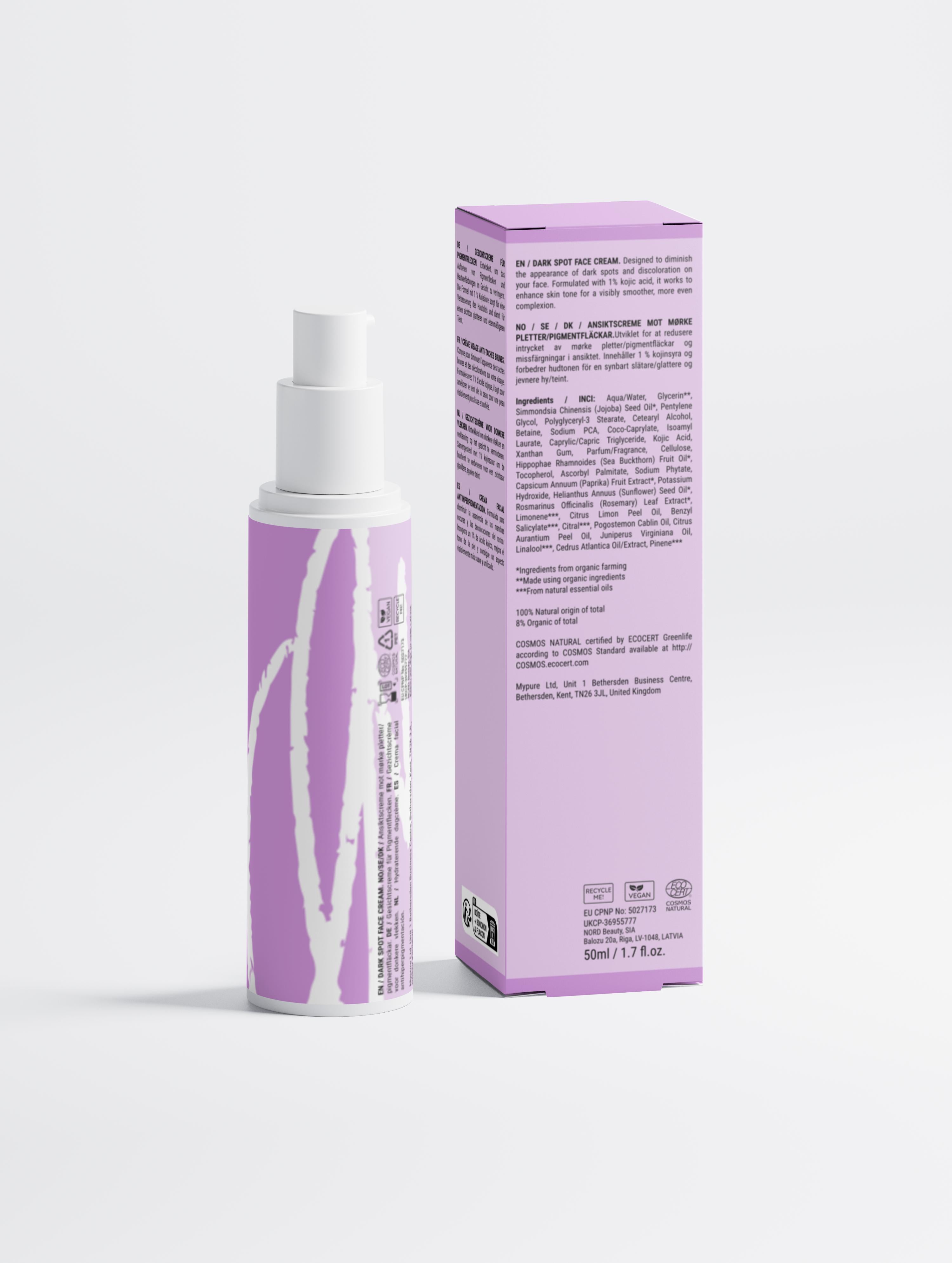 Dark Spot Face Cream - 1% Kojic Acid for Brighter, Even Skin Tone