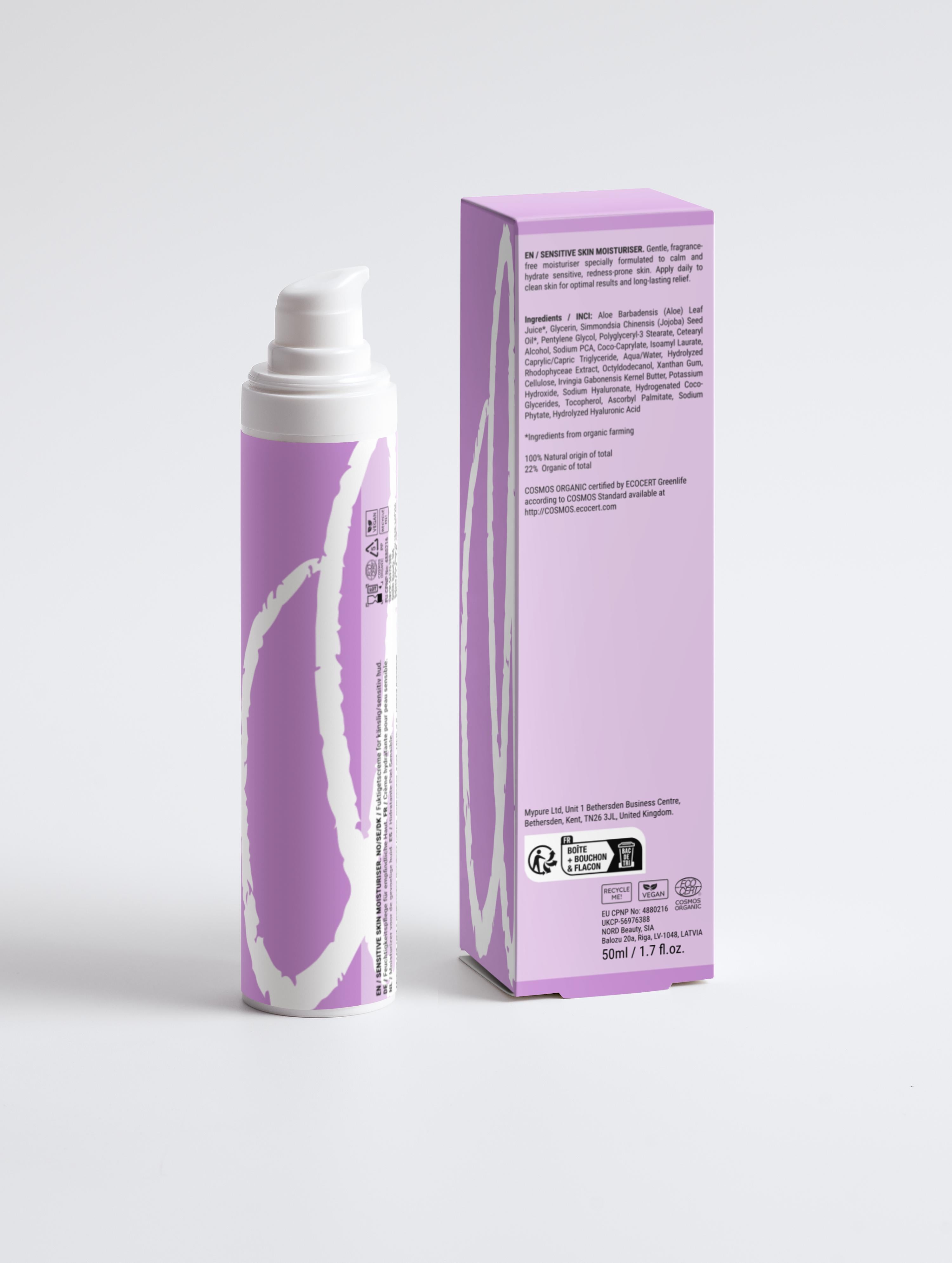 Sensitive Skin Moisturiser - Fragrance Free with Hyaluronic Acid & Aloe